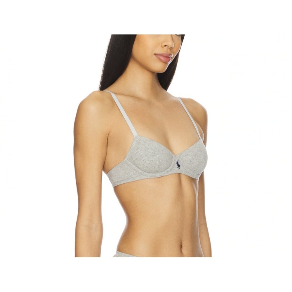 Polo Ralph Lauren Modern Rib Demi Bra Heather Grey ( 34C ) - Picture 1 of 4